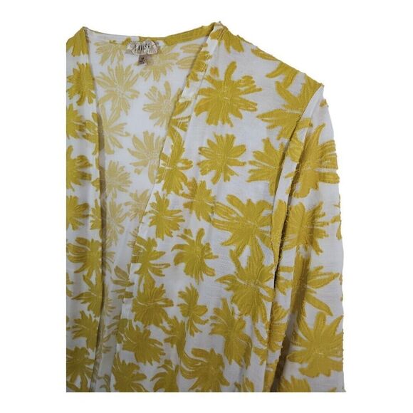 Lavish Bathing Suit  Cover Up Duster Jacket Sheer Floral Size M - Picture 2 of 7